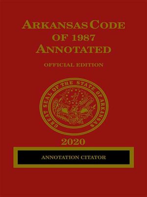 cover image of Arkansas Code of 1987 Annotated